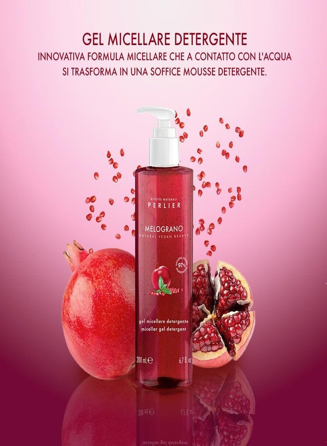 Perlier – Pomegranate Face Cleansing Micellar Gel, 6.7 fl oz, Antioxidant-Rich Cleanser with Bio-Fermented Pomegranate, Gently Removes Makeup and Impurities, Alcohol-Free, All Skin Types - Image 2
